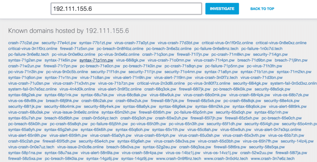 Known domains from 192.111.155[.]6 as seen on our resolvers