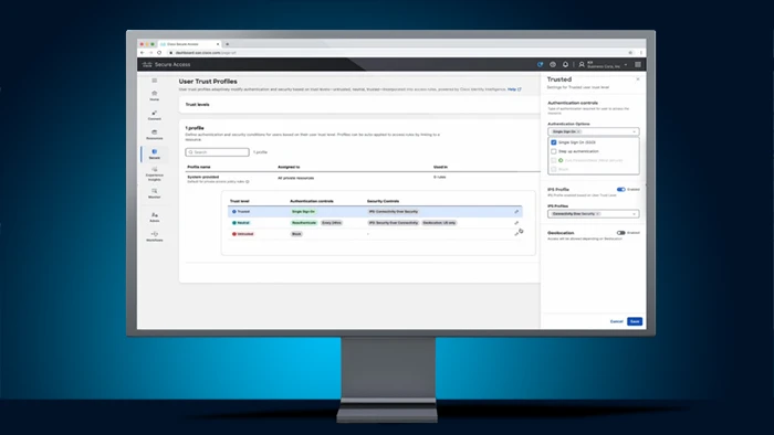 Secure Access dashboard seen on a wide monitor